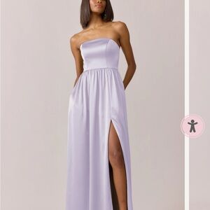Revelry Maren Satin Dress in Light Lavender